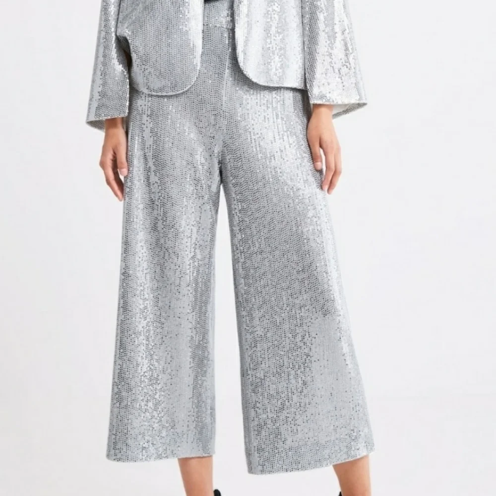 Zara sequined silver pants XS - Picture 1 of 8